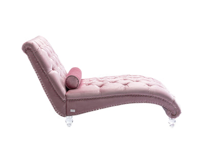Chaise Lounge Indoor, Button Tufted Upholstered Chaise Lounge Chair With Pillow