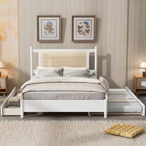 Platform Bed With 2 Big Drawers & Trundle