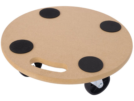 Furniture Moving Dolly, Heavy Duty Wood Rolling Mover With Wheels For Piano Couch Fridge Heavy Items, Securely Holds 500 Lbs (2 Piece Round Platform) - Natural