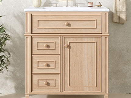 Bathroom Vanity With Sink, Flip Out Drawer, 2 Soft Close Drawers, 1 Soft Close Door - Wood