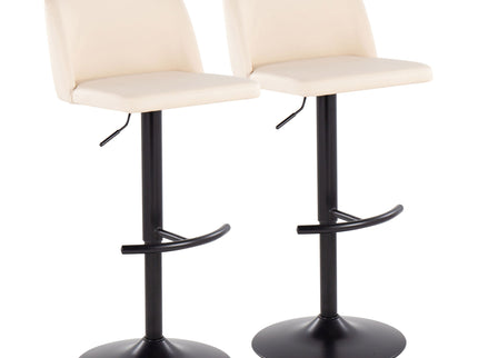 Toriano - Contemporary Adjustable Bar Stool With Rounded T Footrest (Set of 2)