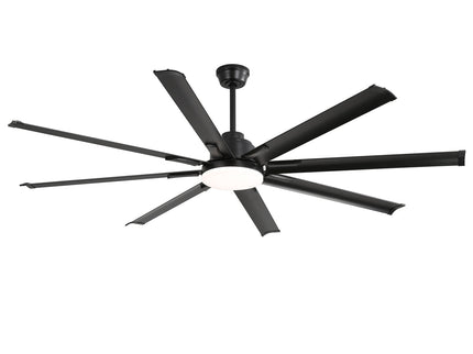 72" Large Design Ceiling Fan With Smart Remote Control, 6 Wind Speed DC Motor For Living Room - Black