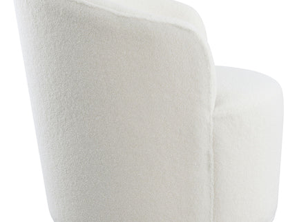 Tempest - Upholstered Barrel Back Swivel Chair - White