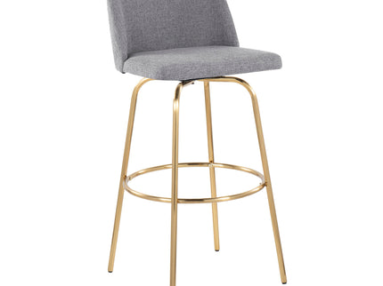 Toriano - Contemporary Fixed Height Barstool With Swivel And Round Footrest (Set of 2)