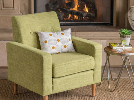 Nebulize - Upholstered Fabric Club Chair With Button Tufted And Square Off Arm And Back