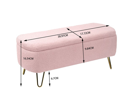 Storage Ottoman Bench For End Of Bed Legs, Modern Camel Faux Fur Entryway Bench Upholstered Padded With Storage For Living Room Bedroom