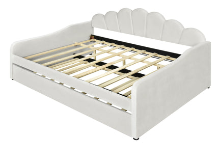 Upholstery Daybed Frame With Shell Shaped Backrest