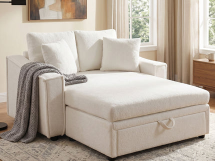 Modern Chaise Sofa With Hidden Storage For Living Room