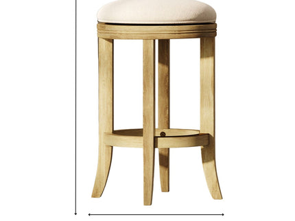 Backless Swivel Stool With Upholstered Seat