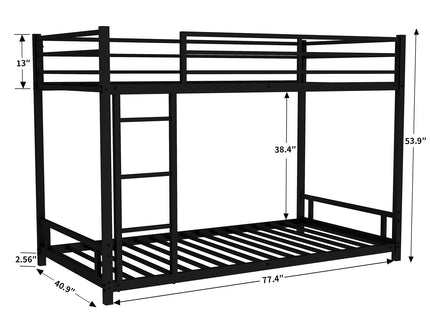 Bunk Bed With Noise Reduction And Safety Guardrail