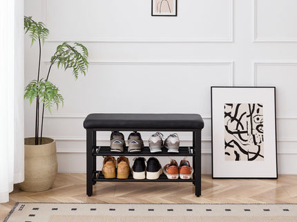 Shoe Bench With Cushion, Storage Seat For Entryway