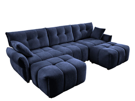Sofa Set With Ottoman And Pillows, Textured, High Resilience Cushions