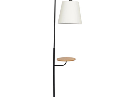 Seoul - Floor Lamp With Rotary Switch Wood Table Base - Black / White