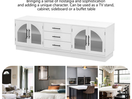 Modern Minimalist TV Stand, Entertainment Center Media Console Cabinet With Adjustable Shelves For Living Room
