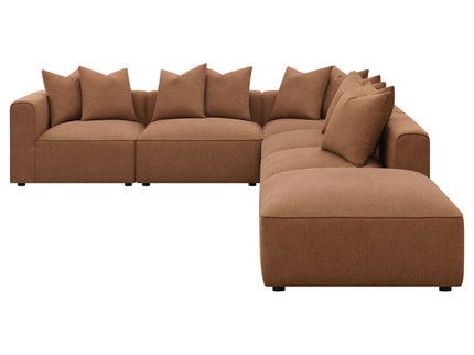 Colleen - 6 Piece Modular Sectional With Tight Seats - Terracotta