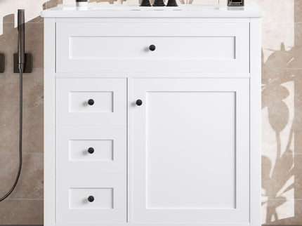 Bathroom Vanity With Sink, 3 Drawers And Adjustable Shelf, Freestanding Storage Unit