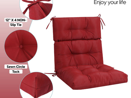 2 Piece High Back Patio Chair Cushion Set
