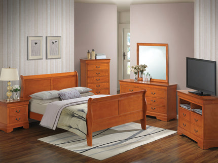 Louis Phillipe - Panel Sleigh Bed