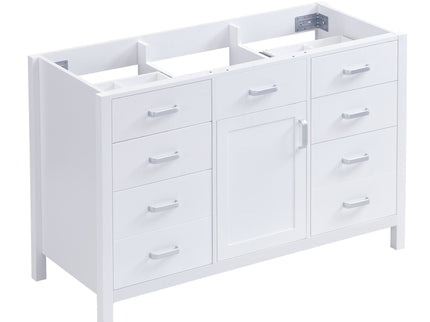 46.5" Modern Bathroom Vanity Cabinet Only, Soft Close Door & 6 Drawers - White