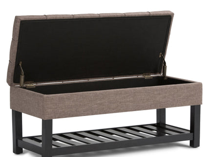Saxon - Upholstered Transitional Storage Ottoman Bench