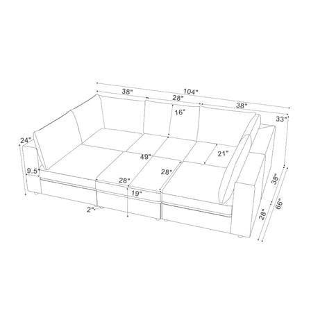 Modern Reversible Modular Sectional