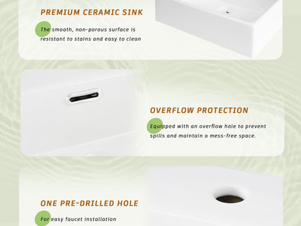 Bathroom Vanity With Ceramic Sink And Ample Storage, Ideal For Small Bathrooms