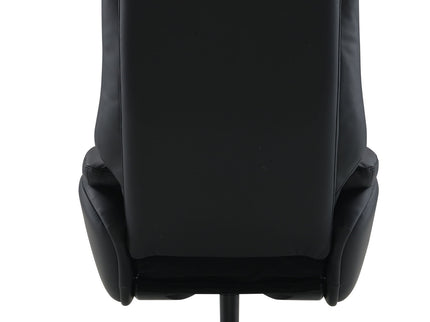 Labotina - Top Grain Leather Accent Chair With Swivel & Ottoman - Black