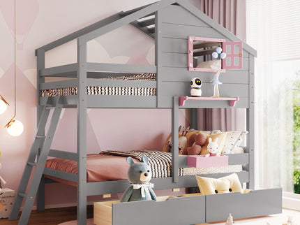 Bunk Bed With Playhouse Roof And Window