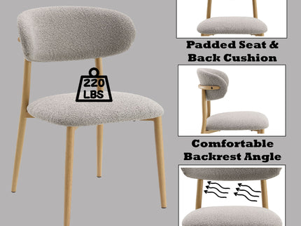 Kacey - Boucle Side Chair (Set of 2) - Gray