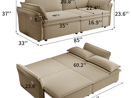 2 In 1 Convertible Sofa Bed, Multi Functional Living Room Furniture