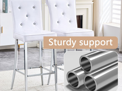 Bar Chairs & Crystal Clasp Design (Set of 2)