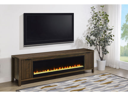 Alamitos - Electric Fireplace TV Stand With Flame Visualizer - Pine Wood