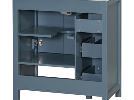 Bathroom Vanity With Sink Top, Bathroom Vanity Cabinet With 2 Doors And 2 Drawers, Open Shelf