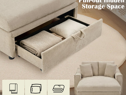 Modern Chaise Sofa With Hidden Storage For Living Room