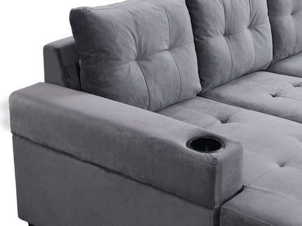 Modern Sectional Sofa Set With L Shape Chaise Lounge And Storage