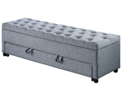 Storage Ottoman With Tufted Seat And Underseat Drawer