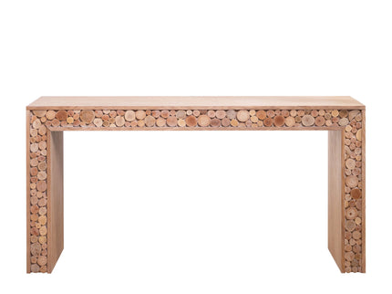 Rustic Wood Console Table With Natural Log Accents, Entryway Table, Narrow Sofa Table, Hallway Accent Table, Modern Farmhouse Style - Natural