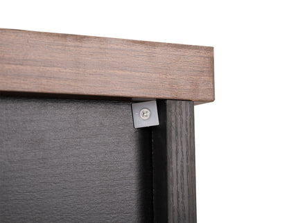 Barn Door Storage Cabinet With 2 Drawers & Door Rack, Adjustable Shelves