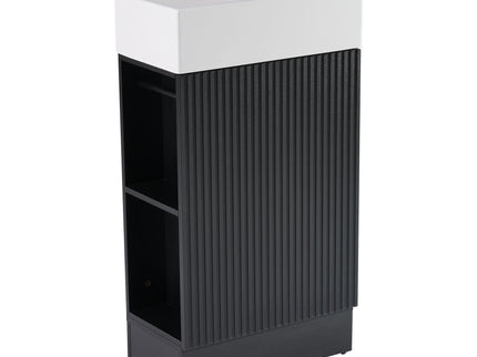 Modern Bathroom Vanity With Sink And 2 Tier Shelf