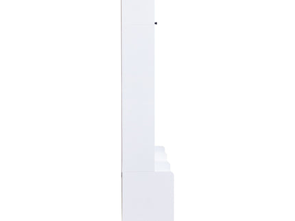 Wide Hall Tree With Shoe Storage, 4 In 1 Entryway Bench With 8 Cubbies, 7 Coat Hooks & Adjustable Shelf For Hallway - White