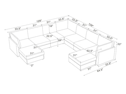 Modular Sectional With Custom Configuration