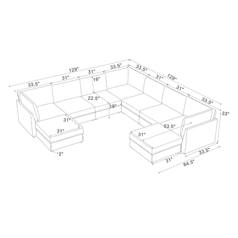Modular Sectional With Custom Configuration