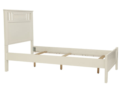 Simple Frame With Headboard And Vertical Carved Design