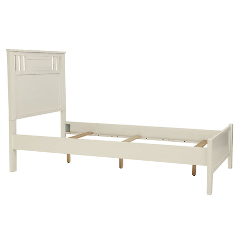 Simple Frame With Headboard And Vertical Carved Design