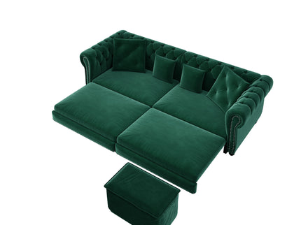 3 In 1 Convertible Sleeper Sofa Bed With Movable Ottoman