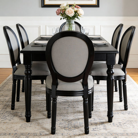Upholstered & Round Back Dining Chairs (Set of 2)