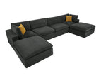 Dark Gray / 3 Pc. Straight Sectional, 2 Ottomans