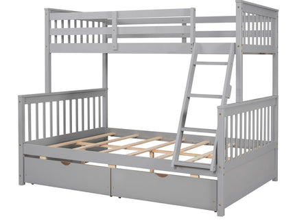 Bunk Bed With Ladders And 2 Storage Drawers