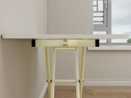 Adjustable Standing Table, Indoor & Outdoor Use, Portable With Adjustable Height - Off White / White