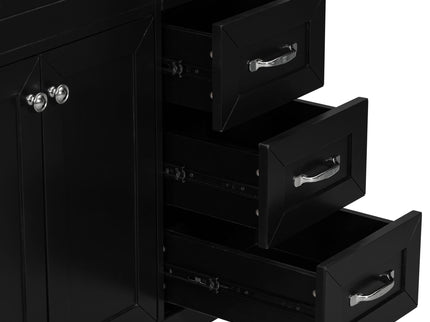 Modern Bathroom Vanity Base Only, 2 Doors And 3 Drawers